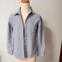 無印良品　くすみブルーシャツ　 ボタンダウンシャツ 長袖