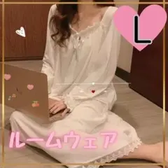 ルームウェア　ネグリジェ　パジャマ　姫　韓国　ホワイト