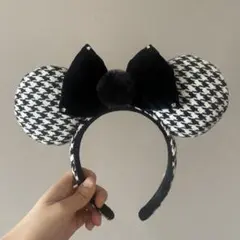 ディズニー　ミニー カチューシャ 千鳥格子　チェック