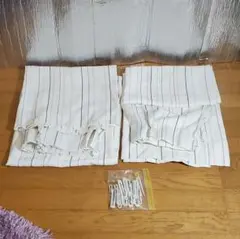 爽やか　ストライプカーテン　 2枚組 　約100×178cm 　 清潔仕上げ♪のサムネイル