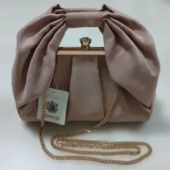 COOCO ビジュー パーティーバッグ クラッチバッグ がま口　リボンハンドル