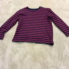 UNIQLO 長袖カットソー 120 ネイビー/レッド