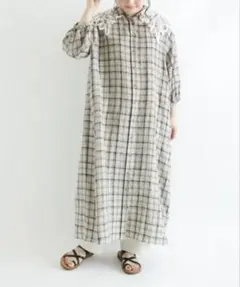 タイムセール⏰SM2 サマンサモスモス リネンパフスリーブシャツワンピース