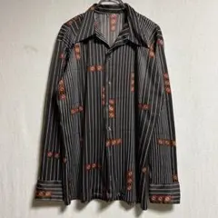 70s Unknown ヴィンテージ 総柄 幾何学 ヒッピー サイケ ポリシャツ