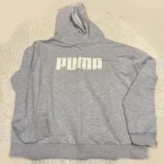 PUMA グレー フード付き パーカー S