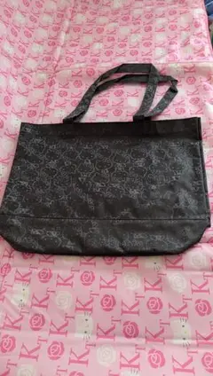 新品♡サンリオハローキティ♡ジャカード織トートバッグ ブラック　手提げかばん