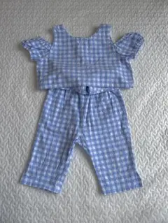 ハンドメイド　チェック柄セットアップ