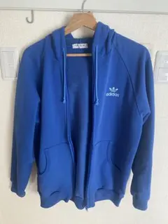 adidas フルジップパーカー 青