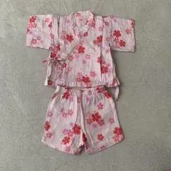 桜花柄ピンク甚平 80