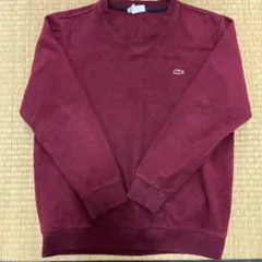 LACOSTE ラコステ スウェット Vネック ボルドー XL 古着 ワニロゴのサムネイル