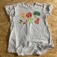 野菜イラスト 半袖ロンパース グレーのサムネイル