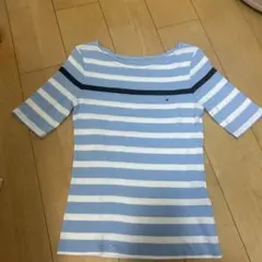 トミーフィルフィガー　水色ボーダーシャツ