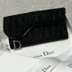 極美品】ディオール 三つ折り財布 エナメル 総柄 - メルカリ