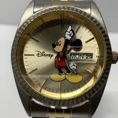 ディズニー ミッキーマウス 腕時計 デイデイト ゴールド コンビ