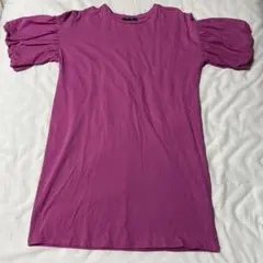 ZARA TRAFALUC ピンク パフスリーブ ミニワンピース S