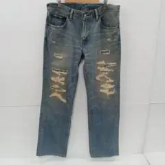値下◎8.12◎S462P◎levi's◎ストレートデニム◎ダメージ加工◎32