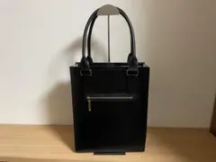 085.スクエアトートバック 牛革 ネイビー A4サイズ ハンドメイド