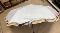 日傘 フリル付き 折りたたみ傘 完全遮光 超軽量 晴雨兼用 ホワイトベージュ