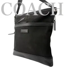 【美品】COACH コーチ ショルダーバッグ ナイロン レザー 黒　431