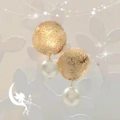 ゴールドプレート&コットンパールピアス♬