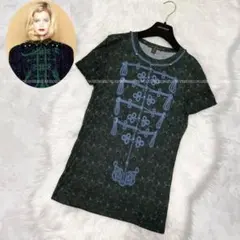 本物 美品 ルイヴィトン スタッズ付 ナポレオンアート 半袖 Tシャツ 36のサムネイル