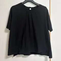LUPILIEN ルピリアン Tシャツ カットソー 無地 フレア ブラック 黒