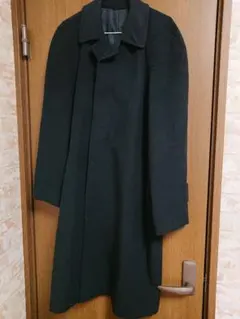 最安値 断捨離 メンズ 黒ロングコート 毛90% ウール10%