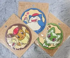 ポケモンカフェ　ラバーコースター　イーブイ　カビゴン　ニャオハ　3点セットのサムネイル