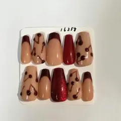 現品ネイルチップ　さくらんぼ　赤　ピンク チェリーネイル　マグネットフレンチ