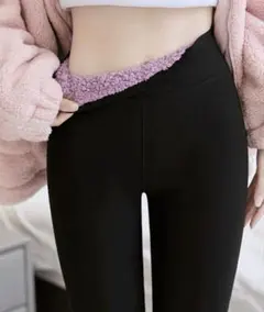 裏起毛レギンス スパッツ　ボトムス　フリーサイズ　冬　防寒対策　黒レギンス　防寒