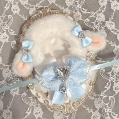 ぬい服 着ぐるみ にじぱぺっと ちびぐるみ 10cm ひつじ耳 水色