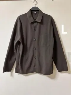 美品 UNIQLO ミラノリブシャツカーディガン L