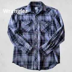 Wrangler チェック　コットン　ウエスタンシャツ L相当 アメカジ　古着