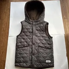 ARMEN　リバーシブルキルティングボアベスト　ブラウン　M　フード付き