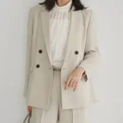 アンタイトル エアリーダブルブレストジャケット グレージュ