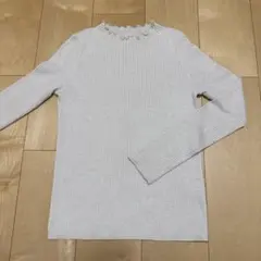 UNIQLO ラメ入り メロウネックリブニット 長袖 ホワイト