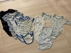 ベビー肌着 ロンパース 70cm 長袖 半袖　キャミソール　ボーダー 無地