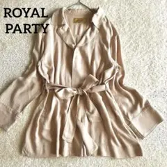 ROYAL PARTY シャツジャケット　羽織り　ブラウス　ウエストリボン　M