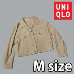 ベージュ コーデュロイ クロップドジャケット