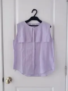 nano・universe ストライプビッグカラー ブラウス シャツ