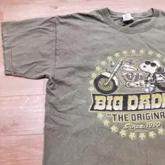 【希少 スヌーピー アメリカンバイク カーキグリーン Tシャツ】