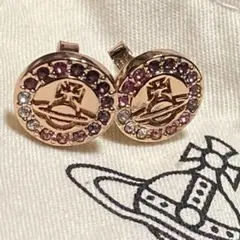 A16ヴィヴィアン オーブ ピアス 両耳用 ピンクゴールド 巾着付