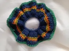 毛糸シュシュ フリルシュシュ