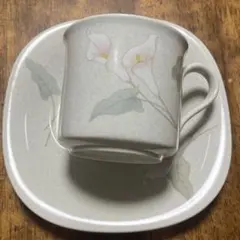 グレー 花柄 カップ ソーサー セット