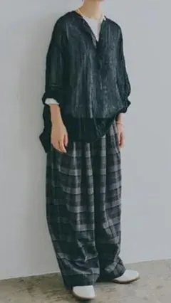 ☆新品・未使用☆スタジオクリップ シャツ ドライガーゼヘンリーネックブラウス