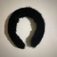 リアル ミンク ファー カチューシャ ブラック