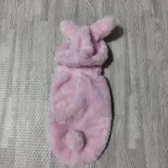 犬服サイズxs　ウサギ耳付きフリース 着ぐるみ