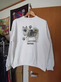Keeshond 犬プリント スウェット 90s hanes ヴィンテージ