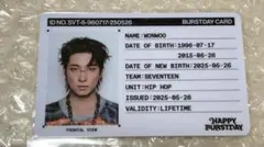 SEVENTEEN ウォヌ　IDカード