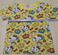 ベビードール ハローキティ 総柄 Tシャツ 120 イエロー